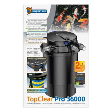 SUPERFISH Top Clear Pro 36000 - Filtre + UV pour bassin