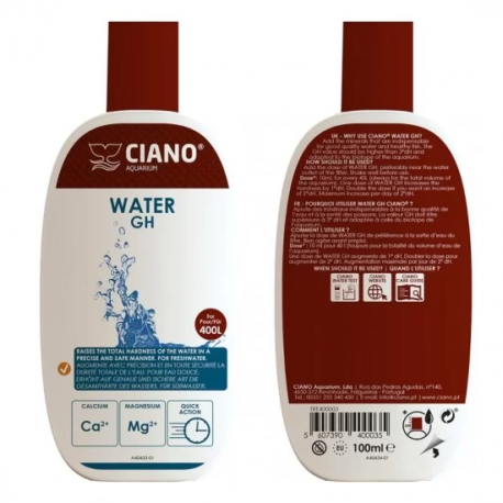 CIANO Water GH - 100ml - Traitement de l’eau pour aquarium
