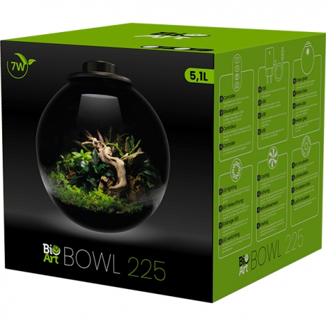 BIOART Bowl 225 LED Nano Garden - Noir - Terrarium Livré Complet - 5,1 Litres Aqua Store