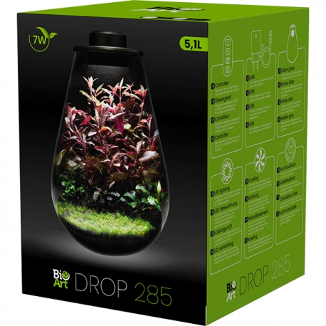 BIOART Drop 285 LED Nano Garden - Noir - Terrarium Livré Complet - 5,1 Litres Aqua Store