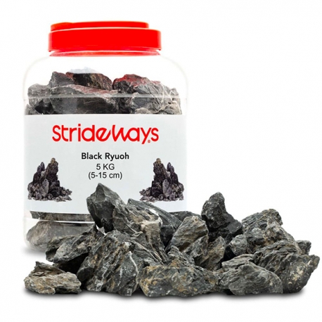 STRIDEWAYS Set de Roches Black Ryuoh – Bouteille de 5 kg Aqua Store