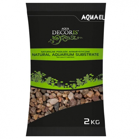 AQUAEL Gravier Naturel Multicolor - 5-10mm - Gravier pour aquarium - 2 kg Aqua Store