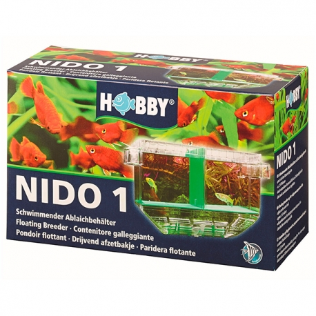 HOBBY Nido 1 - Pondoir Flottant - 9,5x11x9 cm - Reproduction et Isolation avec Séparateur Aqua Store