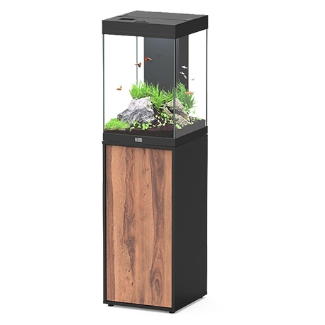 Aquarium AQUATLANTIS Aqua Tower 96 - Noir/Nogal Bali - tout équipé - 97 Litres Aqua Store