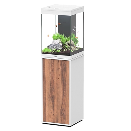 Aquarium AQUATLANTIS Aqua Tower 96 - Blanc/Nogal Bali - tout équipé - 97 Litres Aqua Store
