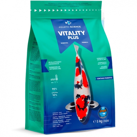 AQUATIC SCIENCE Vitality Plus - Medium 4-5 mm - 5 Kg - Nourriture pour poissons de bassin Aqua Store