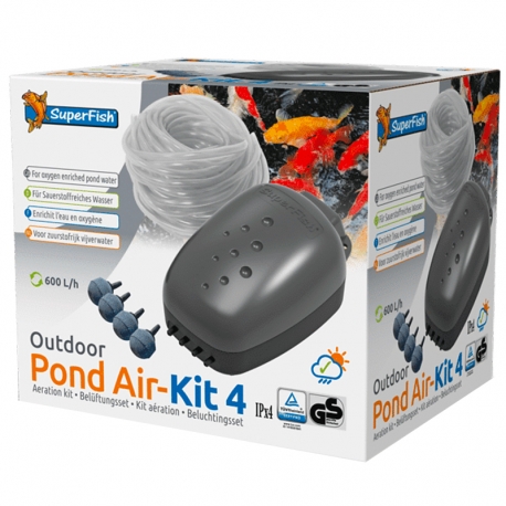 SUPERFISH Pond Air-Kit 4 Outdoor - Kit Aération Bassin - 600 L/H Aqua Store