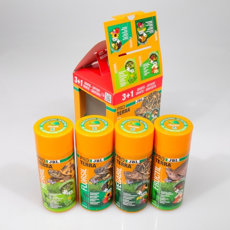 JBL Proterra Tortoise Menu 3 + 1 OFFERT - 4x250ml - Kit découverte 4 aliments pour tortues terrestres Aqua Store