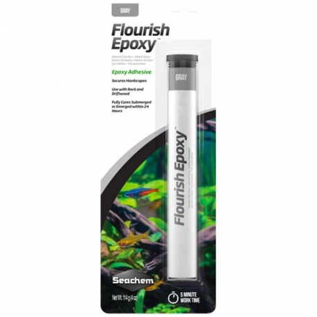 SEACHEM Flourish Epoxy - 114 g - Gris - Pour fixer roches et bois en aquascaping Aqua Store