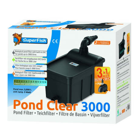 SUPERFISH Pond Clear Kit 3000 - Filtre + UV + Pompe pour Bassin jusqu'à 3000 L