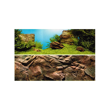 poster fond aquarium reversible 60 X 45 CM galet/sea