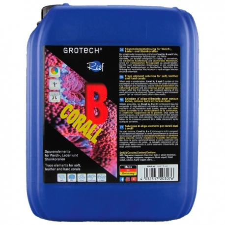 GROTECH Corall B 5L Solution d oligo-éléments pour coraux mous, cuirs et durs Aqua Store