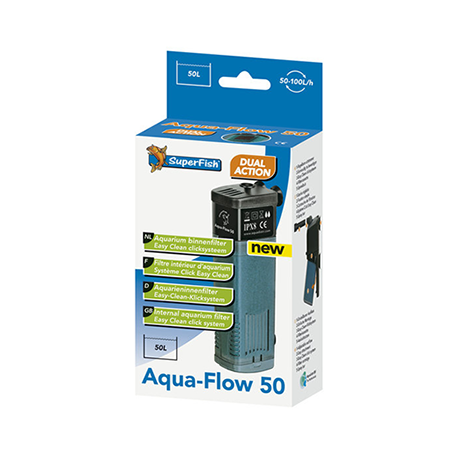 SUPERFISH Filtre AquaFlow 50 Aquarium jusqu'à 50L Débit : 100l/h