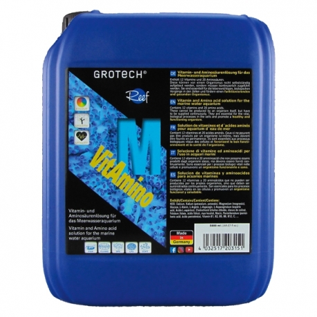 GROTECH VitAmino M (5L) Solution de vitamines et acides aminés pour aquarium eau de mer