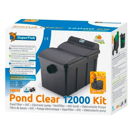 SUPERFISH Pond Clear Kit 12000 - Filtre + UV + Pompe pour Bassin jusqu'à 12000 L