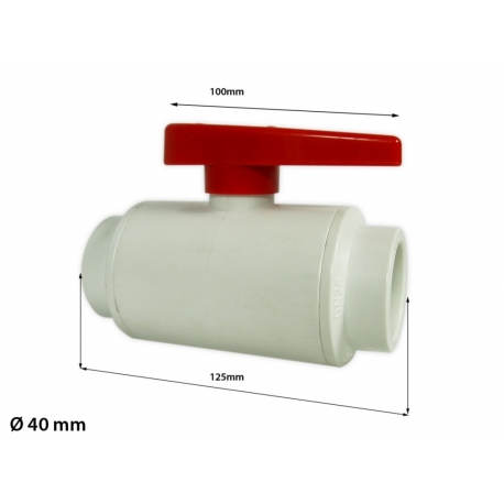Vanne PVC diamètre 40mm - Blanc Aqua Store