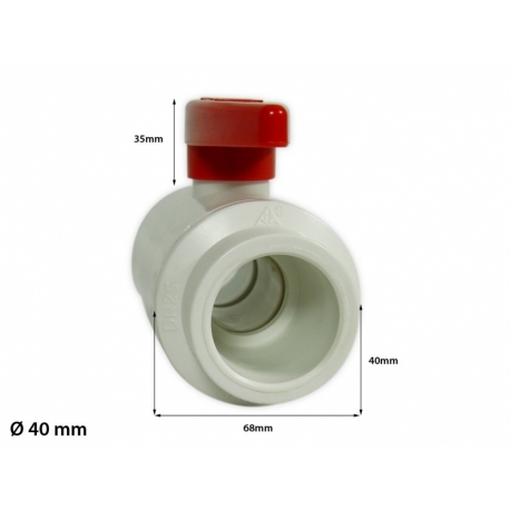 Vanne PVC diamètre 40mm - Blanc