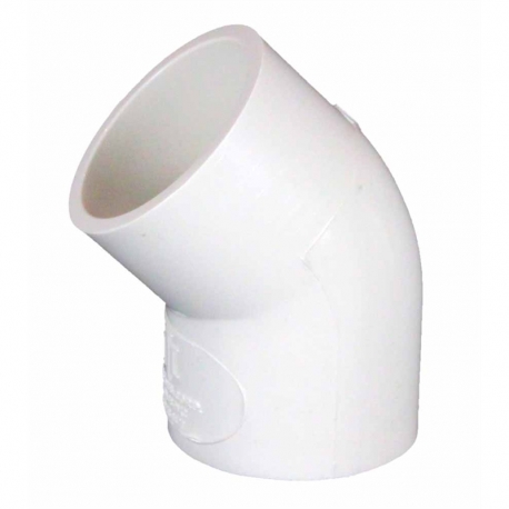 Coude PVC 45° Ø20mm - Blanc Aqua Store