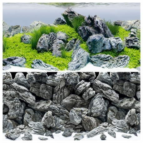 JUWEL Poster de Fond Rock & Aquascape Taille S - 60 x30 cm