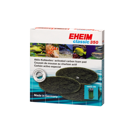 EHEIM Coussins de mousse au charbon actif Classic 350 (Eheim 2215) x3