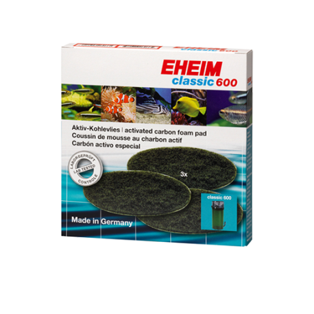 EHEIM Coussins de mousse au charbon actif Classic 600 (Eheim 2217) x3 Aqua Store