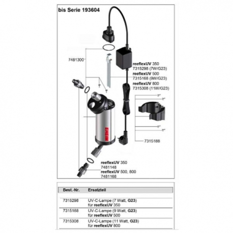 EHEIM Lampe UVC de rechange 11 Watts - Pour Filtre UV Reeflex 800