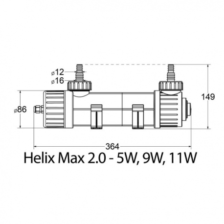 AQUA MEDIC Helix Max 2.0 - 5 Watts - Filtre UV pour aquarium et bassin