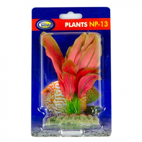 AQUA NOVA Echinodorus rouge - Plante artificielle pour aquarium - Hauteur 13 cm