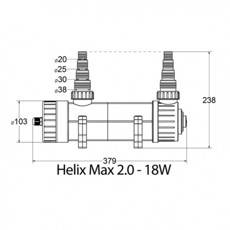 AQUA MEDIC Helix Max 2.0 - 18 Watts - Filtre UV pour aquarium