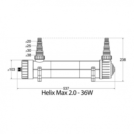 AQUA MEDIC Helix Max 2.0 - 36 Watts - Filtre UV pour aquarium