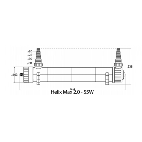 AQUA MEDIC Helix Max 2.0 - 55 Watts - Filtre UV pour aquarium