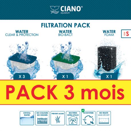 CIANO Filtration Pack pour Aquarium - Cartouches Taille S