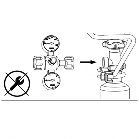 EHEIM Réducteur de pression de CO2 avec manomètre / Détendeur CO2 avec Manomètre pour bouteille réutilisable