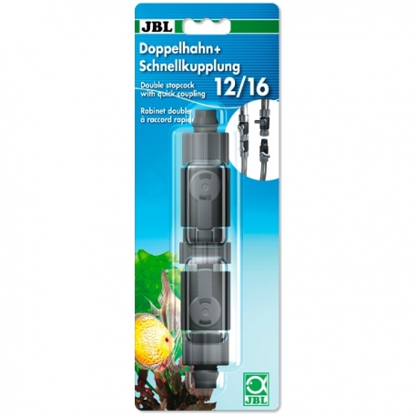 JBL Robinet double à raccord rapide 12/16 Aqua Store