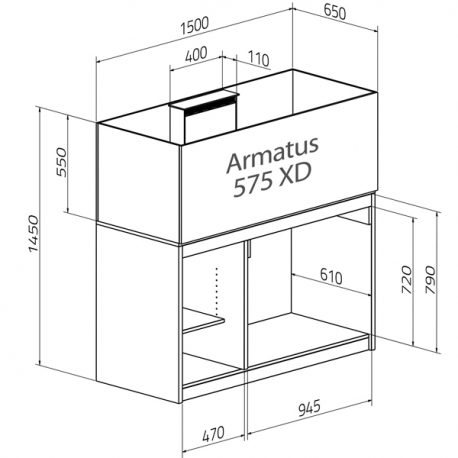 Aquarium AQUA MEDIC Armatus 575 XD