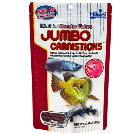 HIKARI Jumbo Carnisticks - 182 g - Nourriture poissons aquarium