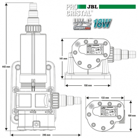 JBL ProCristal UV-C Compact plus 18 Watts - Filtre UV pour aquarium
