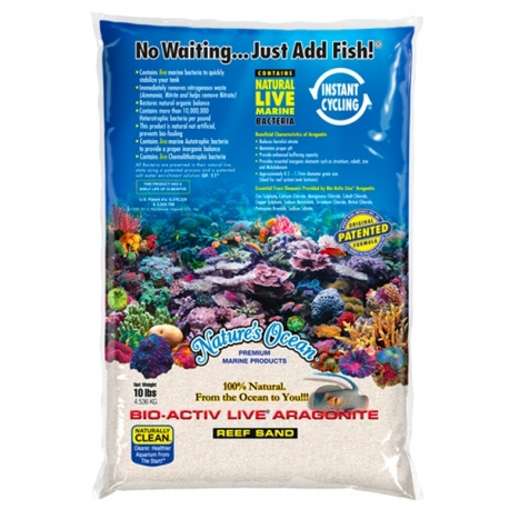 NATURE'S OCEAN - Natural White Aragonite Live Sand - 0,5-1,7mm - 4,54 Kg Aqua Store