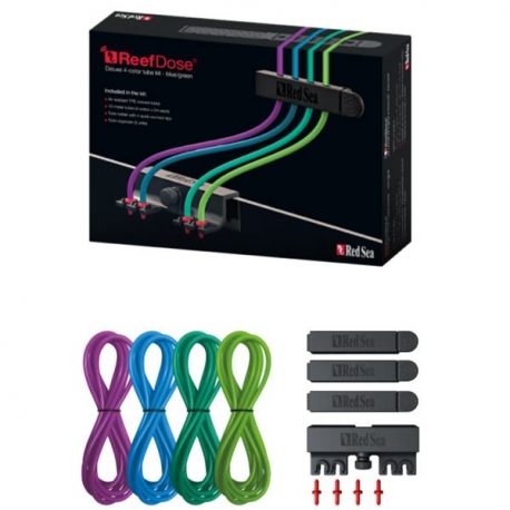 RED SEA ReefDose Kit Deluxe 4 tuyaux de couleur + supports - Bleu/Vert Aqua Store