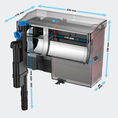 SUNSUN Hang On UV Filter 500 - Filtre cascade pour aquarium jusqu'à 115 Litres