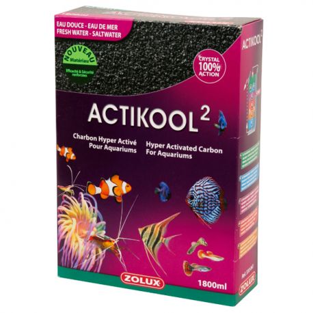 ZOLUX Actikool 2 - 1800 ml - Charbon actif concassé pour aquariums