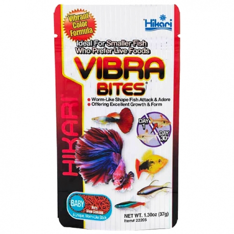 HIKARI Vibra Bites Baby - 37 g - Aliment pour poissons aquarium