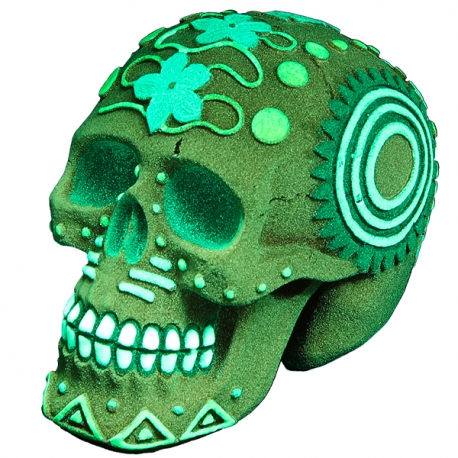 AQUA DELLA Dia De los Muertos - Crâne Multicolore - Décoration pour aquarium - 11,8 x 7,8 x 9 cm