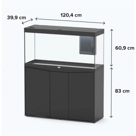 Aquarium AQUATLANTIS Splendid 120 Noir tout équipé - 293 litres