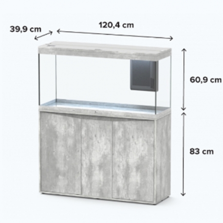 Aquarium AQUATLANTIS Splendid 120 Gris tout équipé - 293 litres