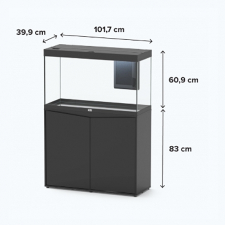 Aquarium AQUATLANTIS Splendid 100 Noir tout équipé - 247 litres