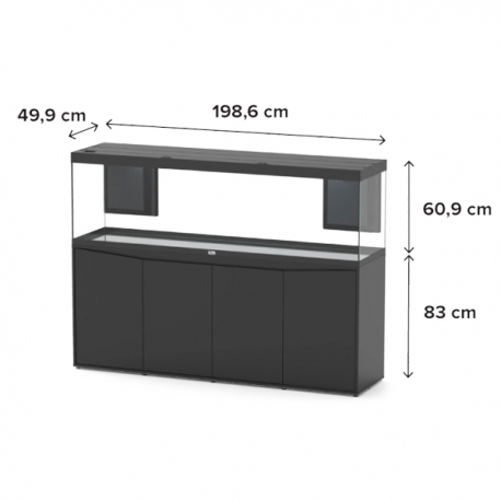 Aquarium AQUATLANTIS Splendid 200 Gris anthracite Mat tout équipé - 604 litres