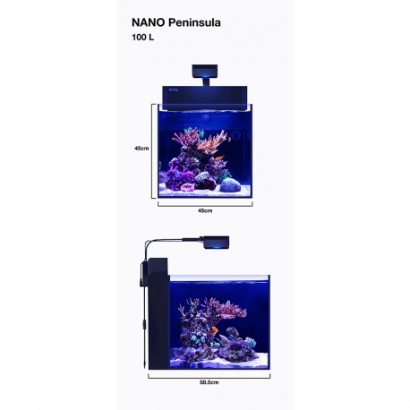 Aquarium RED SEA Max Nano PENINSULA + Meuble noir + Eclairage ReefLED