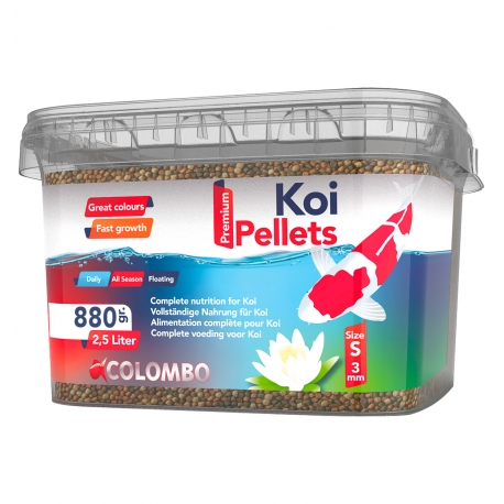 COLOMBO Kois Pellets Mini - Granulés 3 mm - 880g - 2,5 L