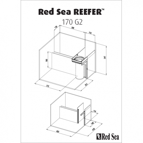 Aquarium RED SEA Reefer 170 G2 DELUXE + meuble Noir + Eclairage ReefLED